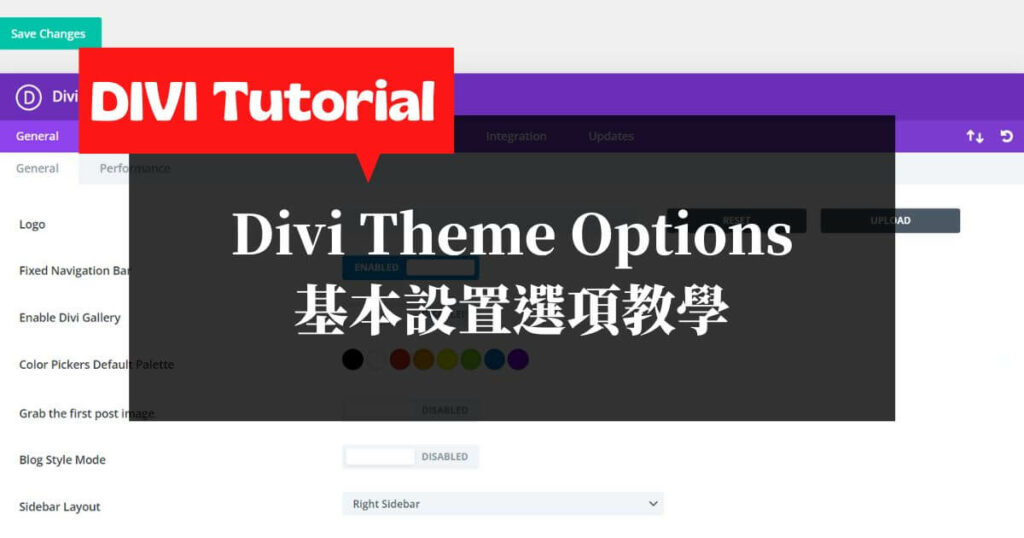 Divi教學-Divi-Theme-Options基本設置選項教學